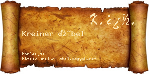 Kreiner Ábel névjegykártya