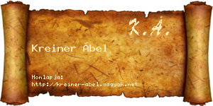Kreiner Ábel névjegykártya