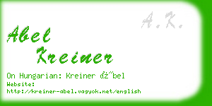 abel kreiner business card